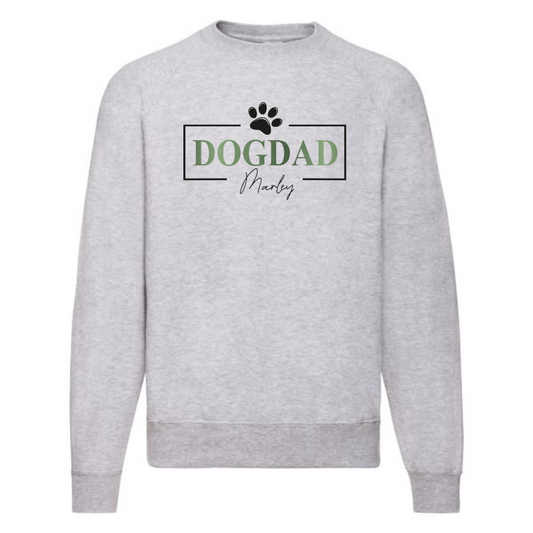 DOGDAD Pullover mit Name personalisiert | DOG DAD Sweater und Hunde Namen