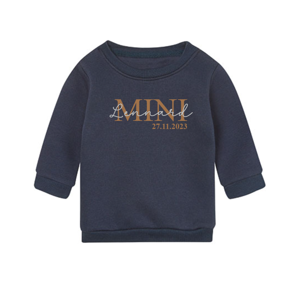 Baby Pullover Mini mit Wunschnamen personalisiert - Baby Pulli Mini mit Name - Kinder Sweatshirt