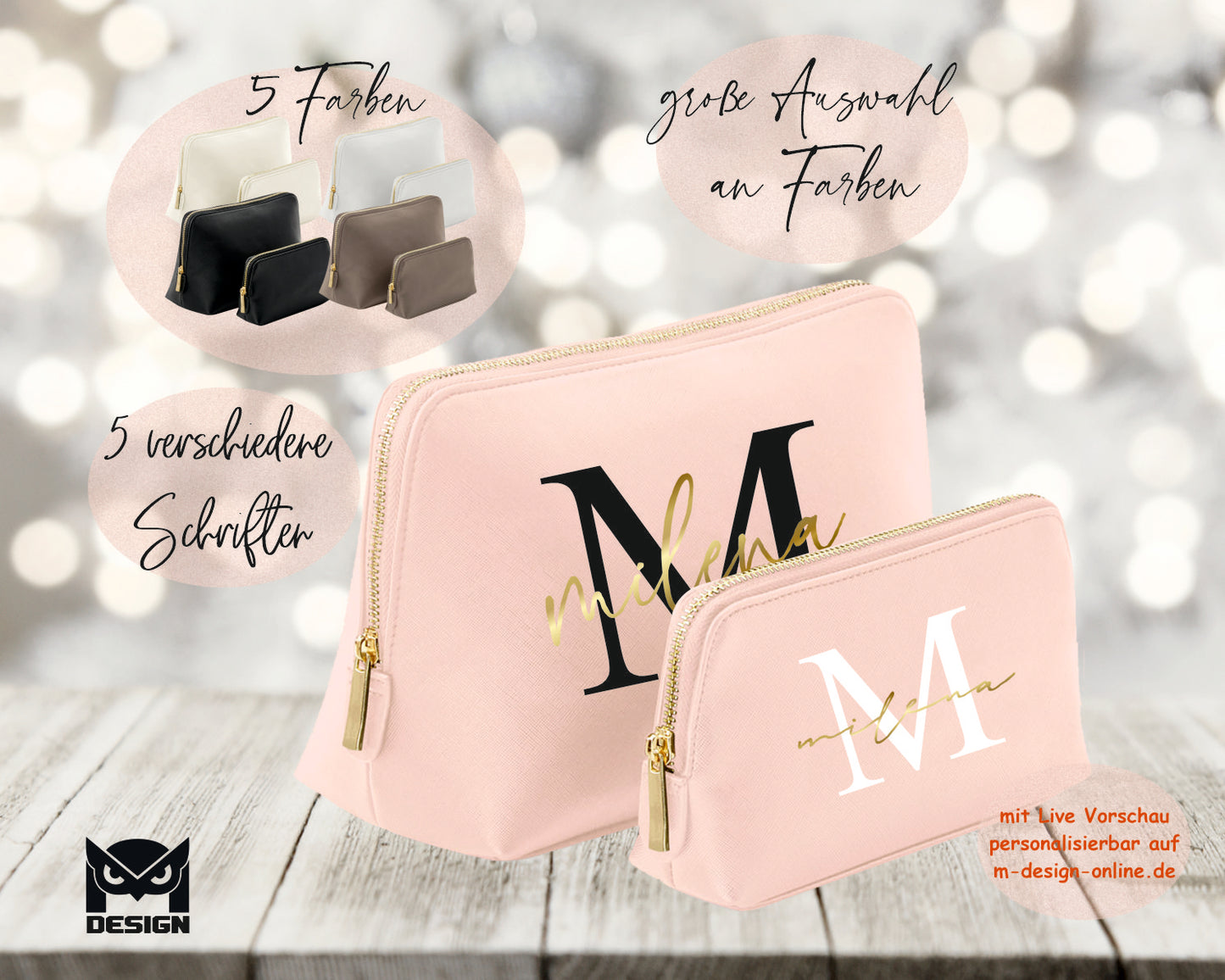 Kosmetiktasche personalisiert | Beauty Bag | Kulturtasche | personalisierte Geschenke | Geschenk für sie