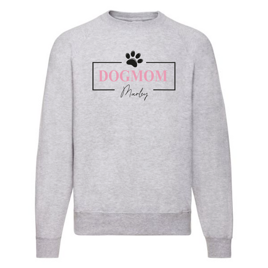 DOGMOM Pullover mit Name personalisiert | DOG MOM Sweater und Hunde Namen