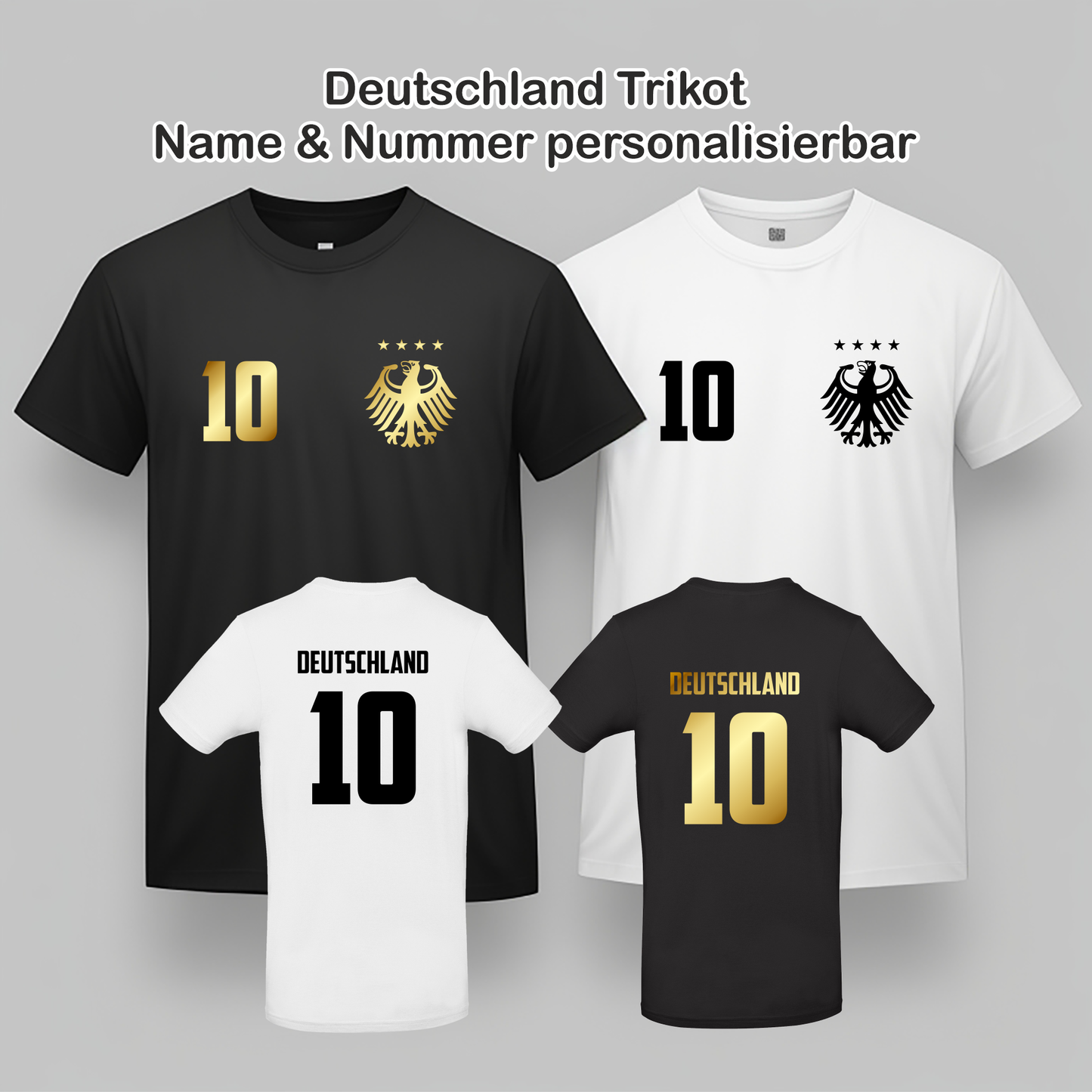 Fußball EM 2024 Shirt | Deutschland Trikot mit Name und Nummer
