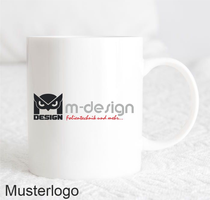 Tasse mit Firmenlogo | Kaffeetasse weiß mit Logo | Firma Logo Kaffeebecher