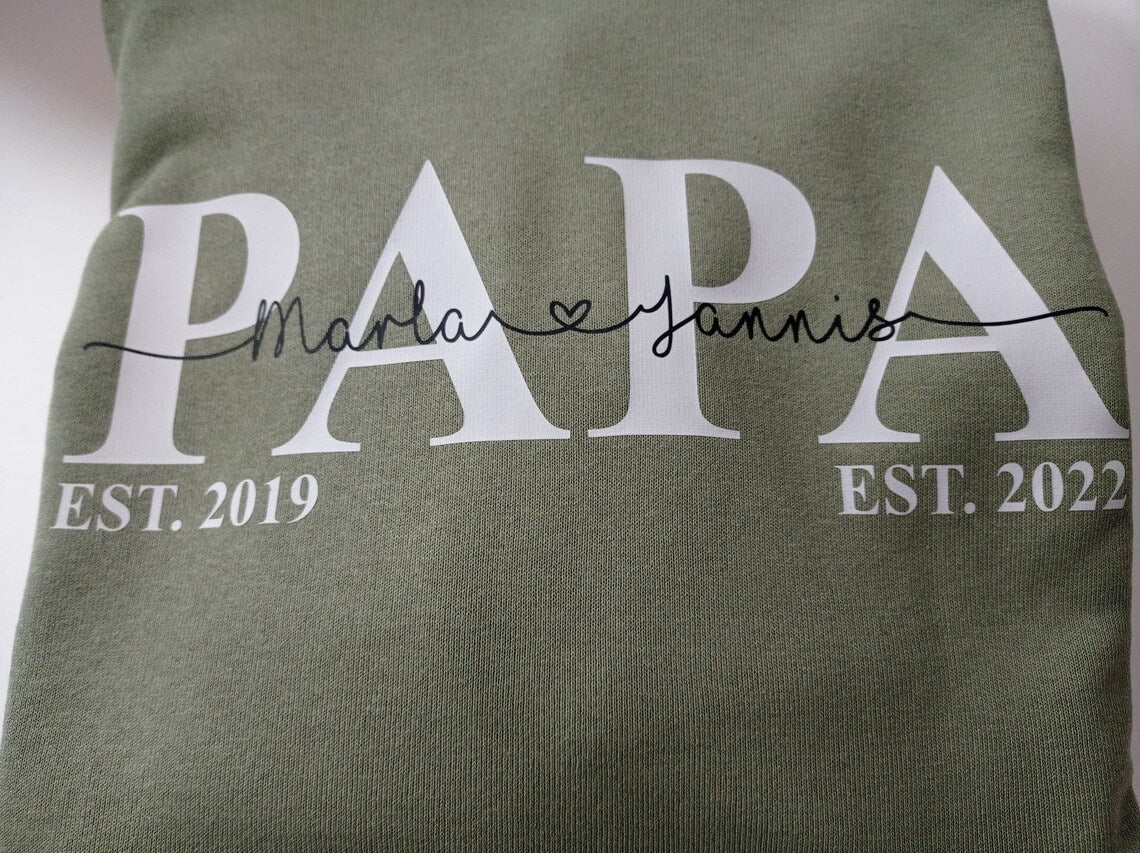 Papa Pullover / DAD Pullover personalisiert mit Kindernamen