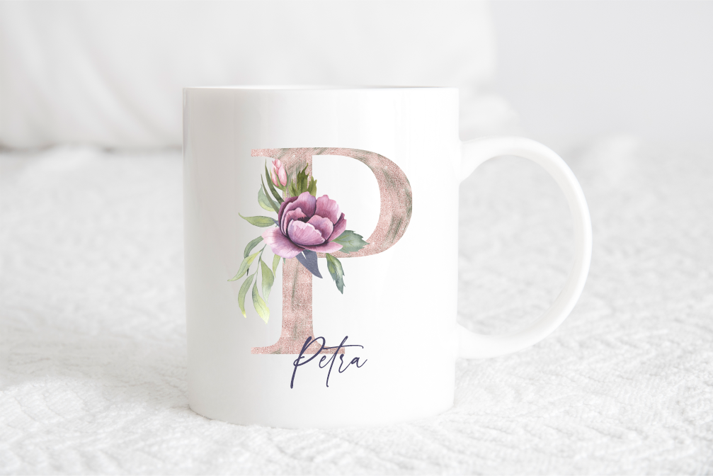 Tasse mit Buchstabe und Name | Geschenk Muttertag | personalisierte Tasse