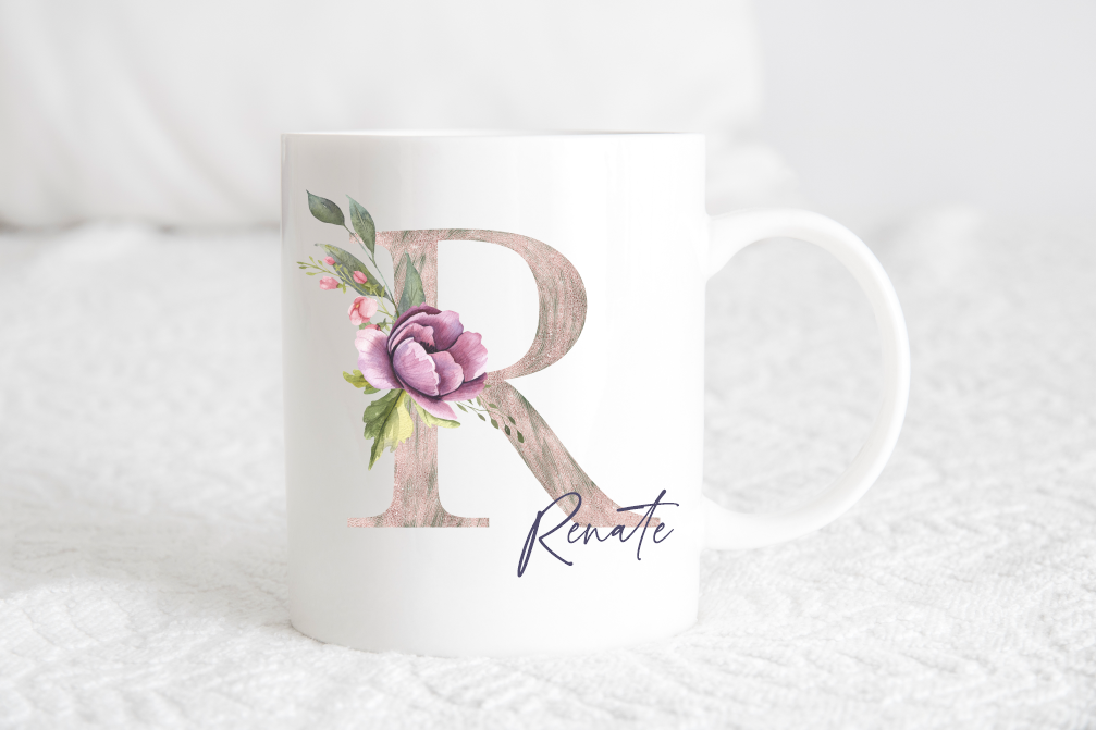 Tasse mit Buchstabe und Name | Geschenk Muttertag | personalisierte Tasse