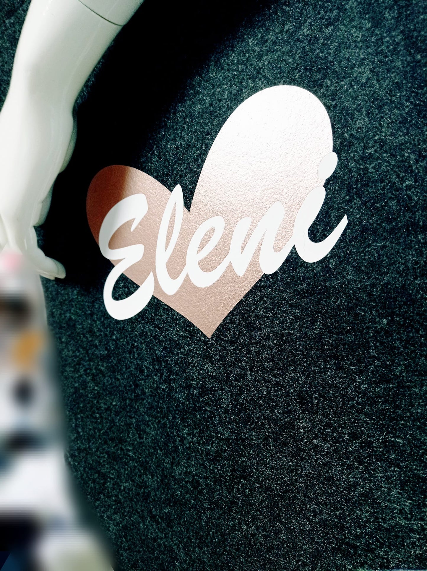 Shopper de sacs en feutre personnalisé avec nom et cœur - shopper en feutre - idée cadeau personnalisée