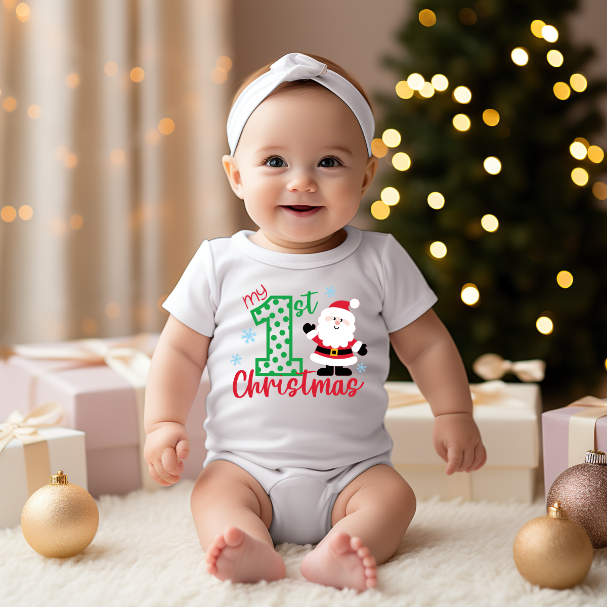 Baby Body Weihnachten, erstes Weihnachten, Weihnachtsmann, my first christmas Babybody