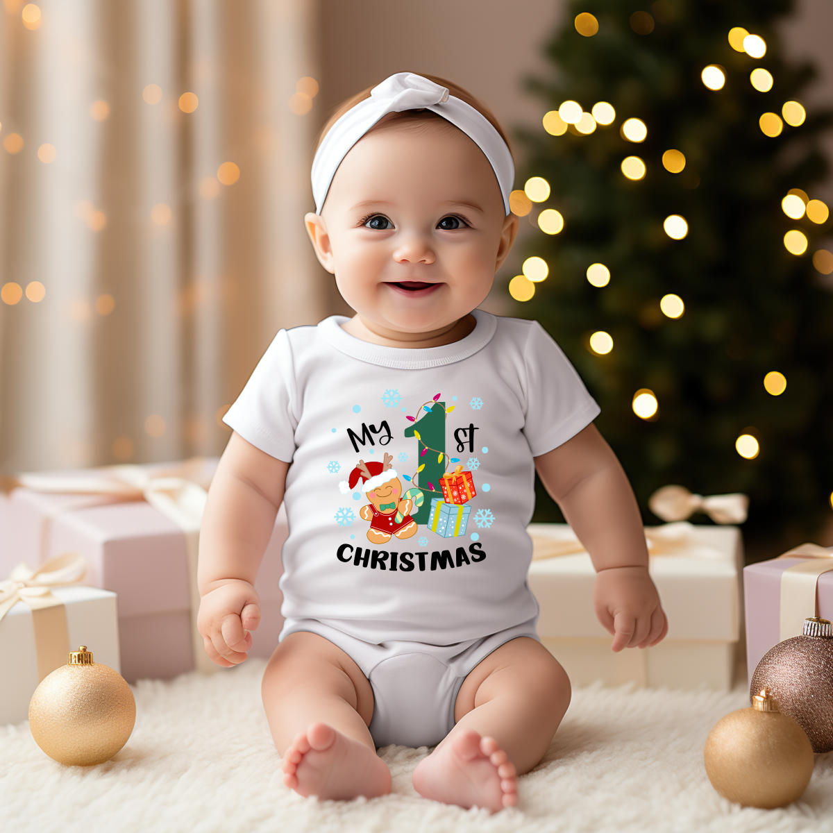 Baby Body Weihnachten, erstes Weihnachten, Lebkuchen, my first christmas Babybody