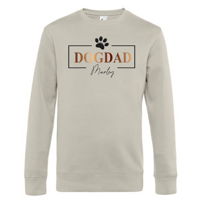 Pull papa chien avec nom de chien | Pull Dogdad personnalisé | Sweat king coton bio