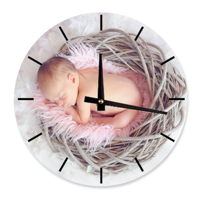 Photo wall clock - personalized glass wall clock 20cm