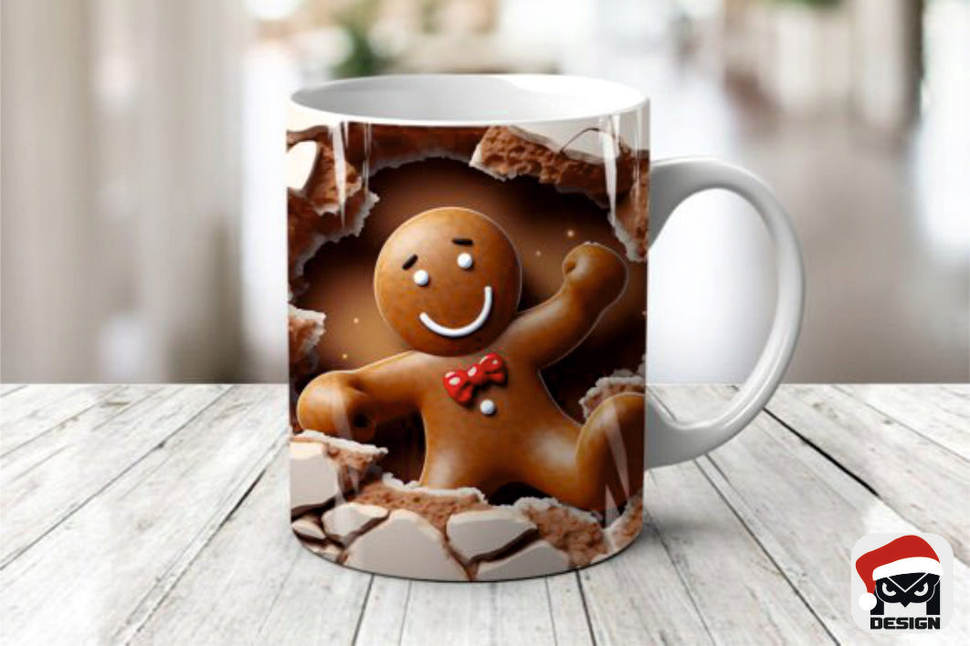 Christmas mug with 3D Christmas images
