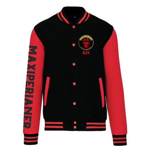 College Jacke Maxiperium Maxiperianer in schwarz rot