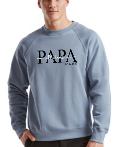 Personalisierter Papa Pullover mit Kindernamen und geburtsjahre