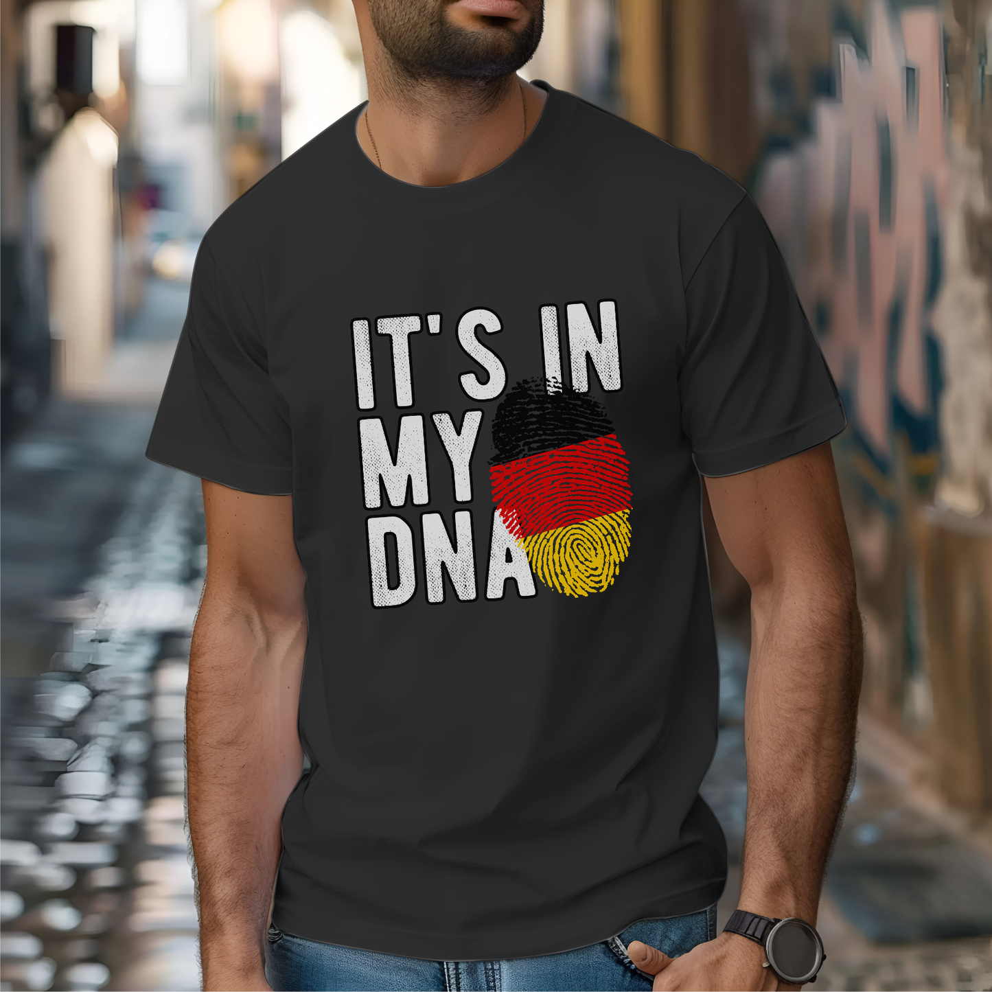 Herren Shirt DNA schwarz Germany Shirt DNA Shirt Germany