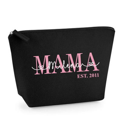 Kulturtasche personalisiert - Mama Kulturbeutel Filz - personalisierte Filztasche Mama - Mom Kulturbeutel mit Kindernamen