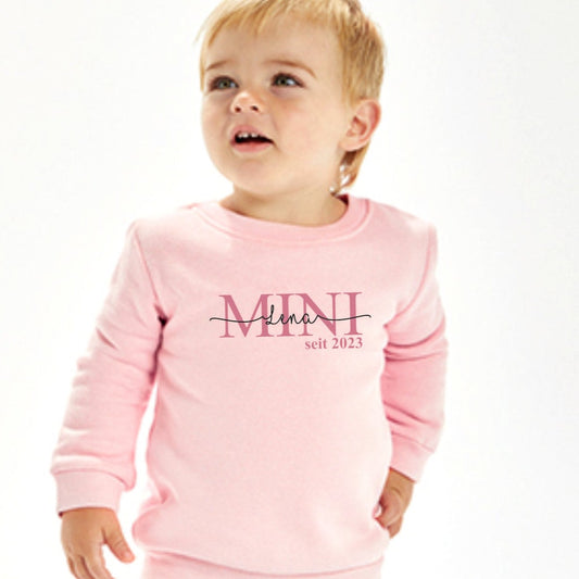 Kinder Pullover personalisiert, Baby Pullover personalisiert mit Mini und Name