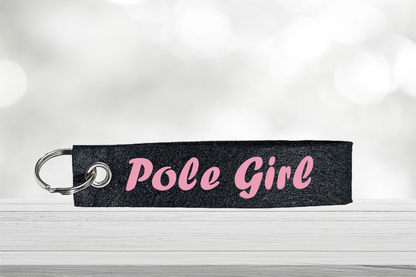 Pole dance keychain felt personalised